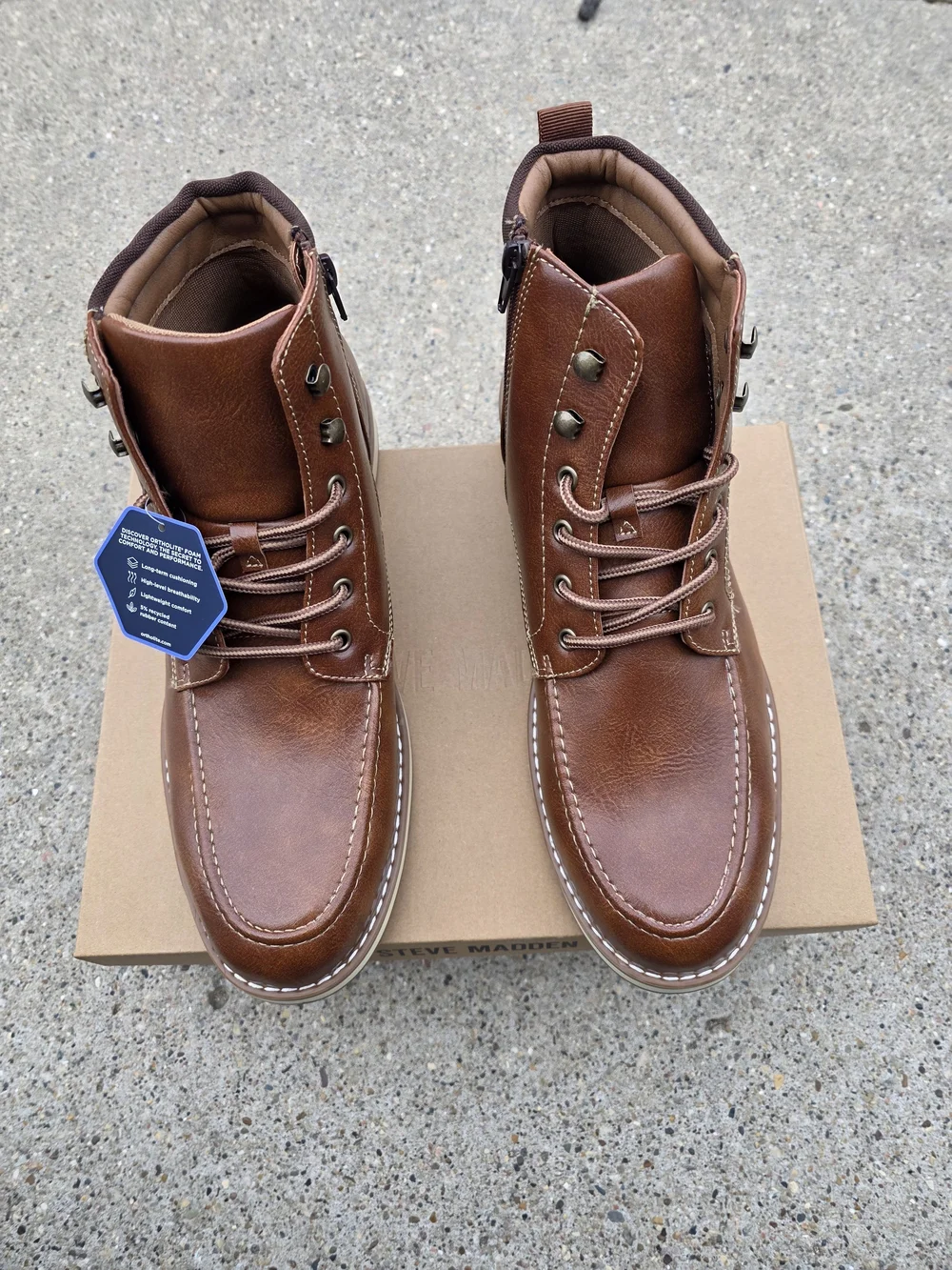 Steve Madden Leather Casual Boots Men Size 12